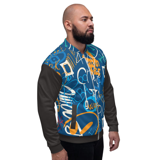 Unisex Bomber graffiti Jacket